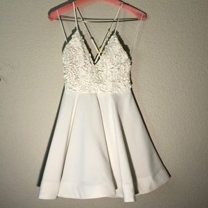 All white Luxxel formal short dress!
